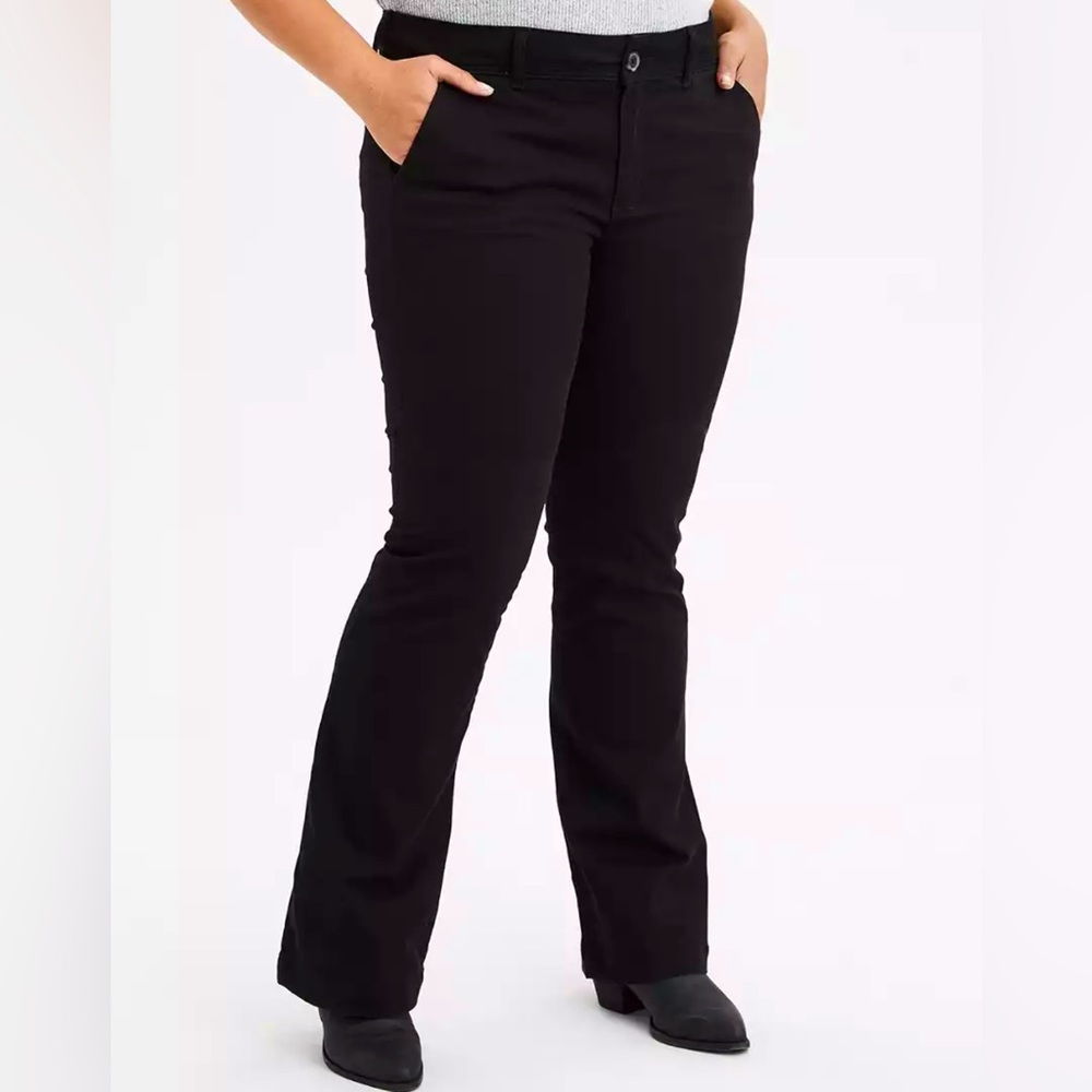 USED - American Eagle Black Bootcut Khaki Slacks
